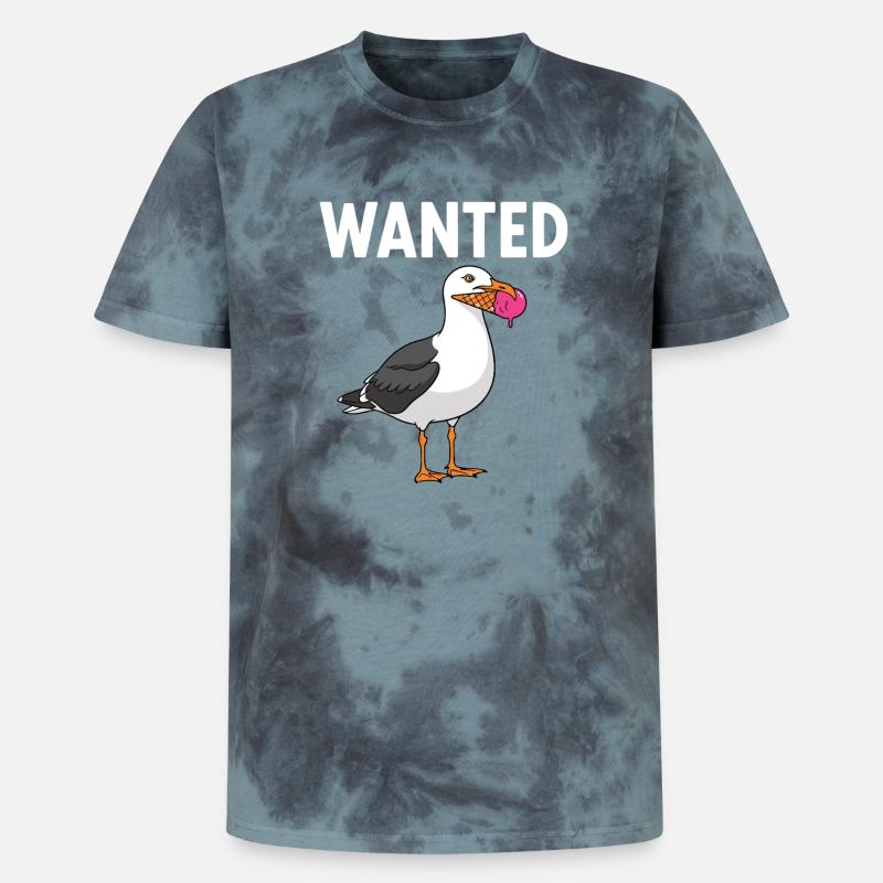 Gesucht Möwe Eiscreme Abenteuer - Unisex Premium Tie-Dye T-Shirt - Black/Blue