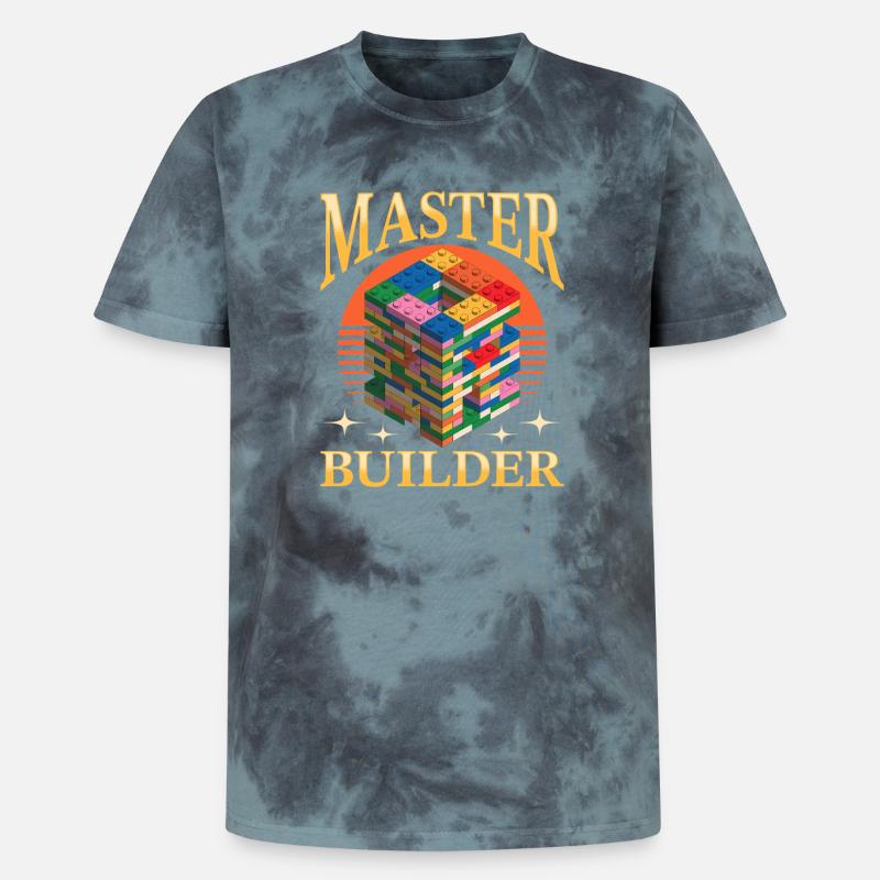 Blocs de construction Enfants Brick Builder - T-shirt tie-dye premium unisexe - noir/bleu