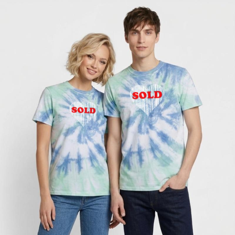 Herz Barcode Liebe – Sold Code Strichcode Geschenk Unisex Premium Tie Dye T-Shirt