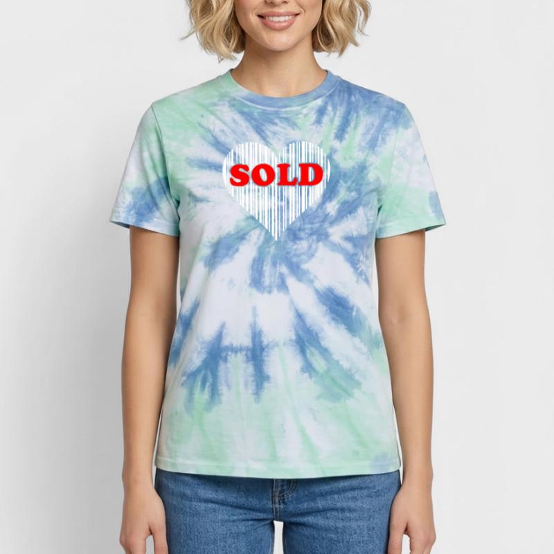 Herz Barcode Liebe – Sold Code Strichcode Geschenk Unisex Premium Tie Dye T-Shirt