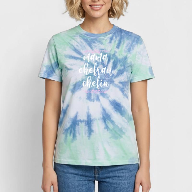 Mama Ehefrau Chefin Muttertag Mutter Unisex Premium Tie-Dye T-Shirt