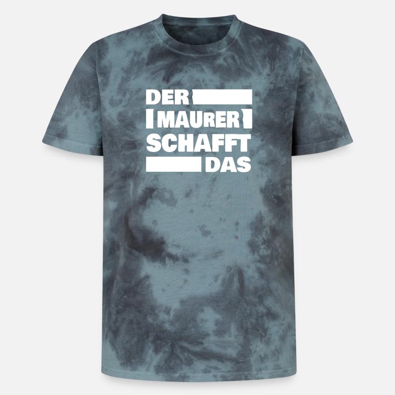 Bricklayer as work - Unisex Premium Tie-Dye T-Shirt - Black/Blue