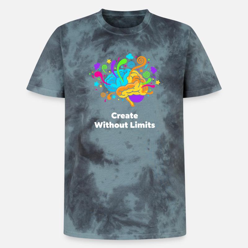Creative brain art without limits - Unisex Premium Tie-Dye T-Shirt - Black/Blue