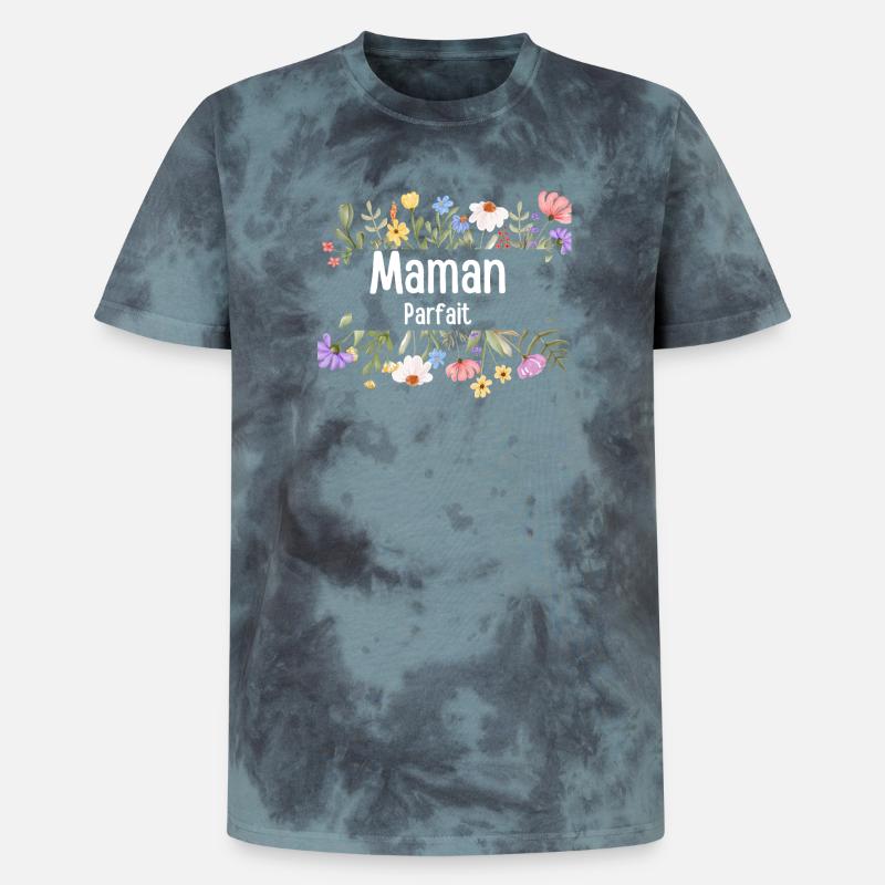 Perfekte Blumenmutter - Unisex Premium Tie Dye T-Shirt - Schwarz/Blau