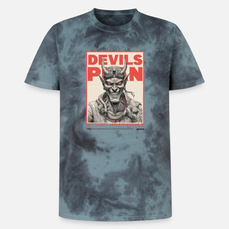 Devil's Plan - Unisex Premium Tie-Dye T-Shirt - Black/Blue