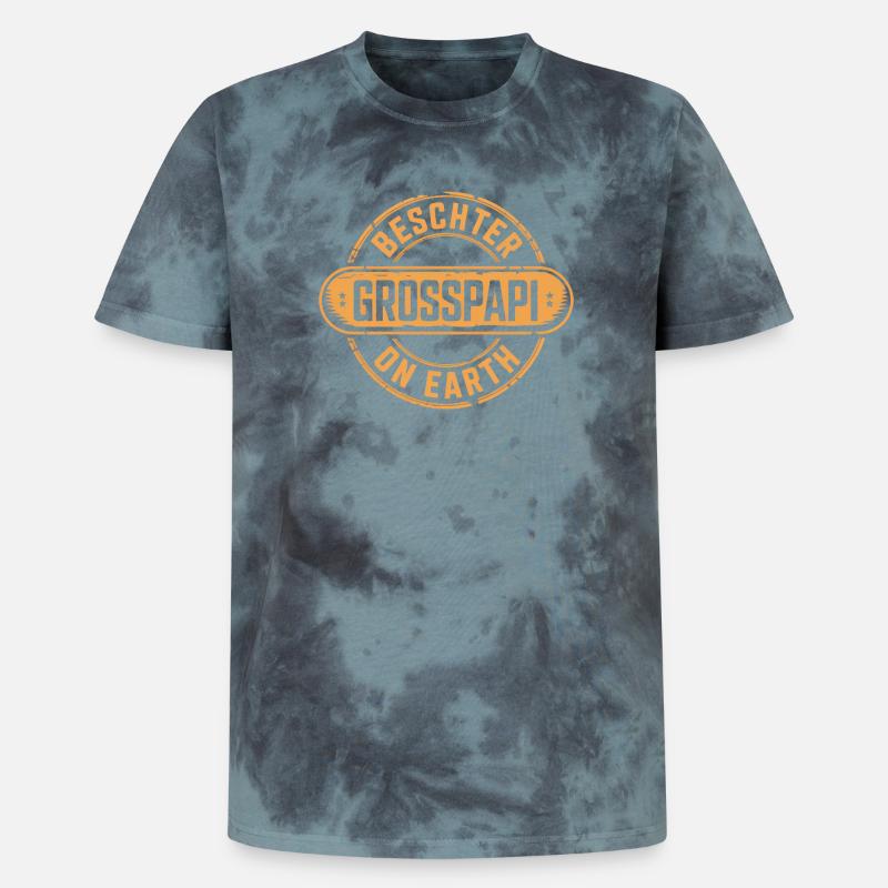 Beschter Grosspapi Dialecte suisse - T-shirt tie-dye premium unisexe - noir/bleu