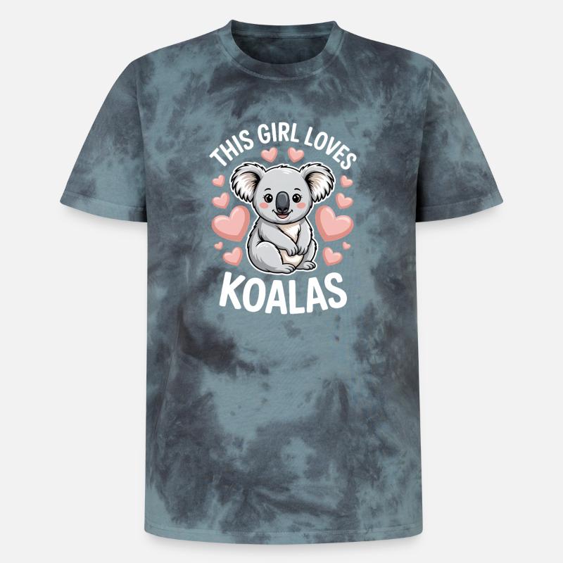 Koala Spruch Mädchen Lustiges Koala Geschenk - Unisex Premium Tie Dye T-Shirt - Schwarz/Blau
