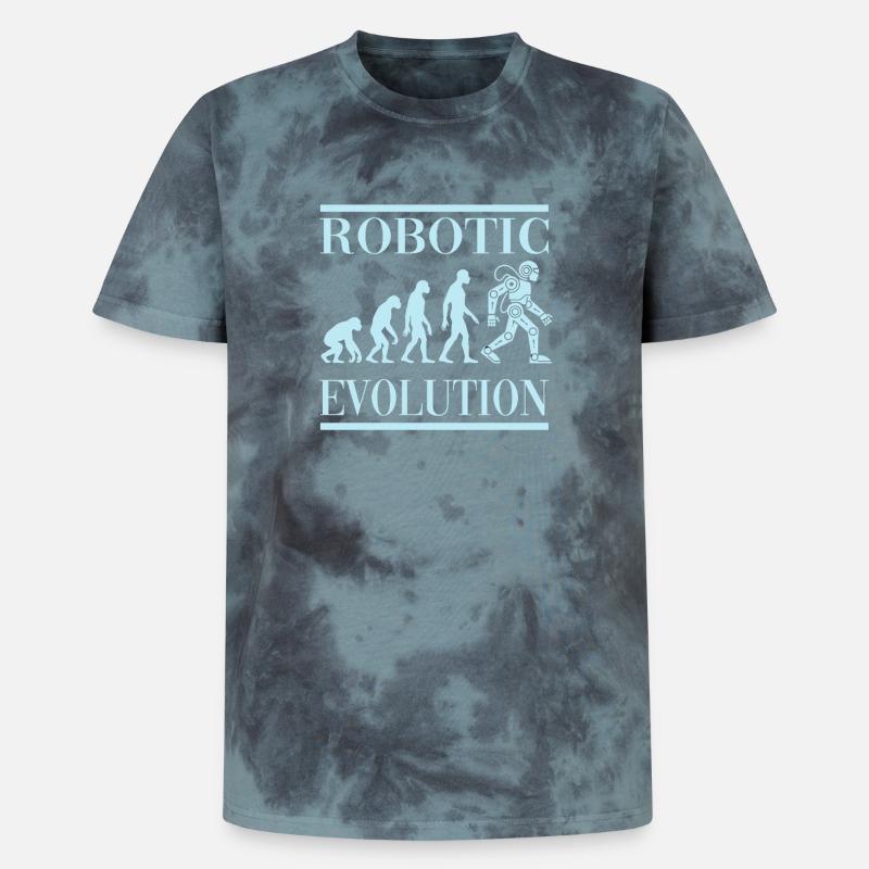 Robot Évolution Progrès Avenir Humain - T-shirt tie-dye premium unisexe - noir/bleu