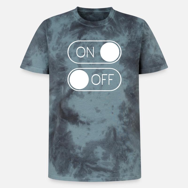 Toggle Graphic On Off Switch - Unisex Premium Tie-Dye T-Shirt - Black/Blue