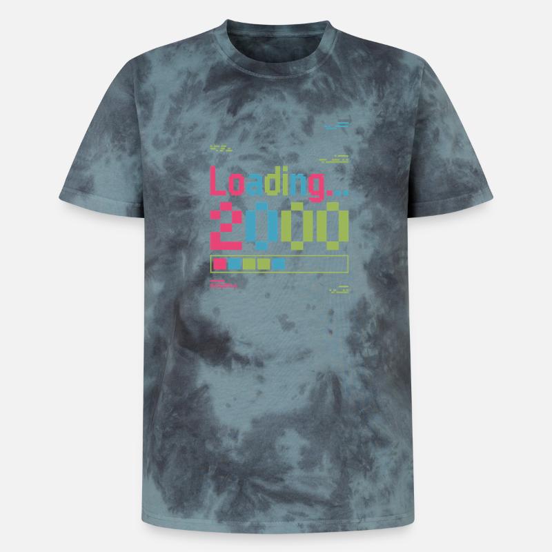 Loading 2000 pixel loading screen - Unisex Premium Tie-Dye T-Shirt - Black/Blue