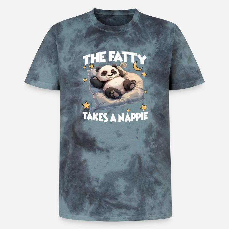 Lazy Panda Pyjamas Perfektes Nachthemd Panda - Unisex Premium Tie Dye T-Shirt - Schwarz/Blau