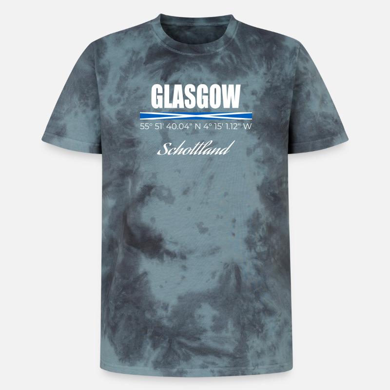 Glasgow - Unisex Premium Tie-Dye T-Shirt - Black/Blue