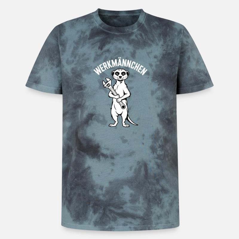 Erdmännchen Echter Heimwerker Mann Handwerker - Unisex Premium Tie Dye T-Shirt - Schwarz/Blau
