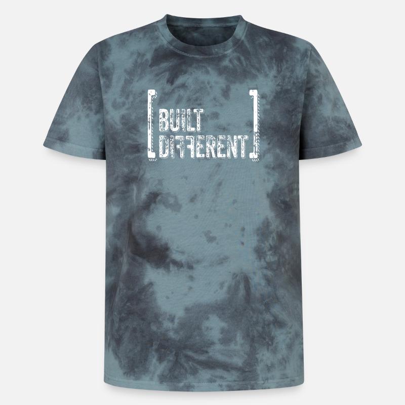 Devis de détresse construite différente - T-shirt tie-dye premium unisexe - noir/bleu