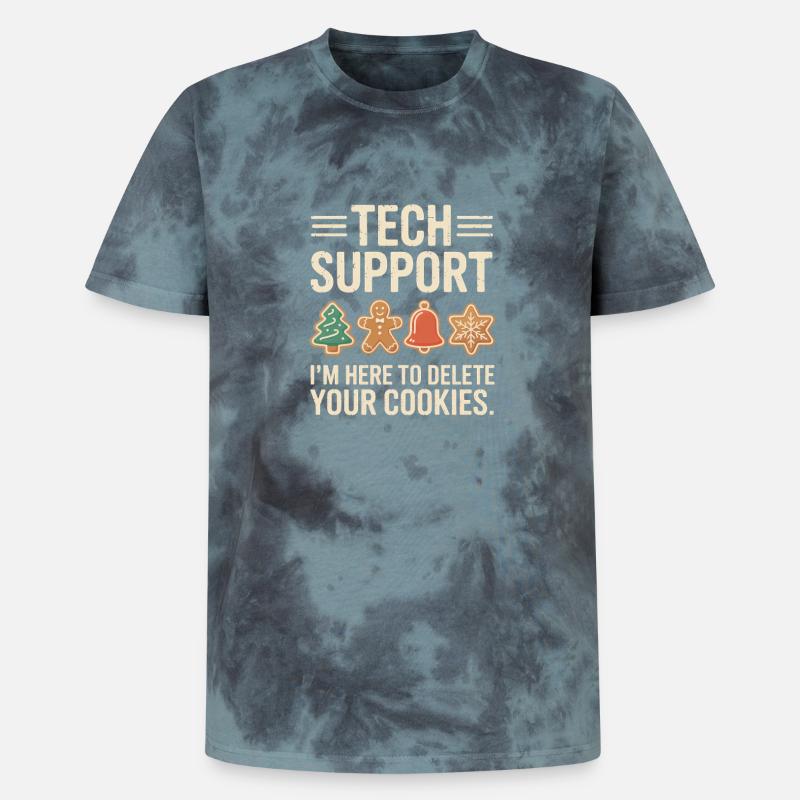 Technische Support-Cookies: Yuletide debuggen - Unisex Premium Tie Dye T-Shirt - Schwarz/Blau