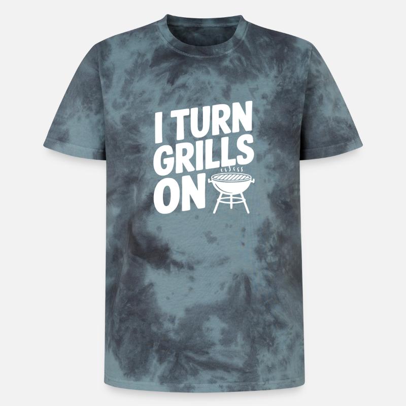 Ich schalte den Grill ein - Unisex Premium Tie Dye T-Shirt - Schwarz/Blau