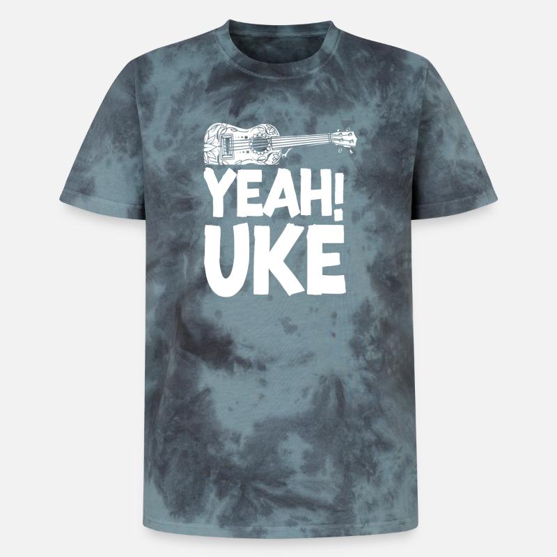 Hawaiian Ukulele Uke Yeah! Uke - Unisex Premium Tie Dye T-Shirt - Schwarz/Blau