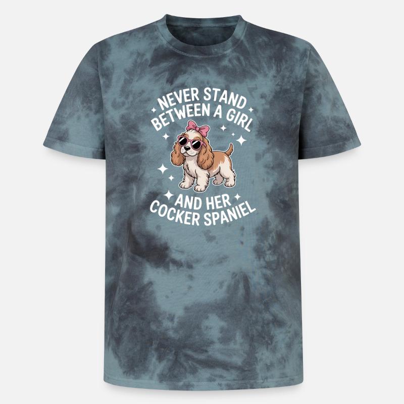 Cocker Spaniel Sprüche Cocker Spaniel Geschenk - Unisex Premium Tie Dye T-Shirt - Schwarz/Blau