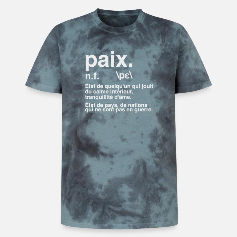 Friedensdefinitions-Wörterbuchstil - Unisex Premium Tie Dye T-Shirt - Schwarz/Blau