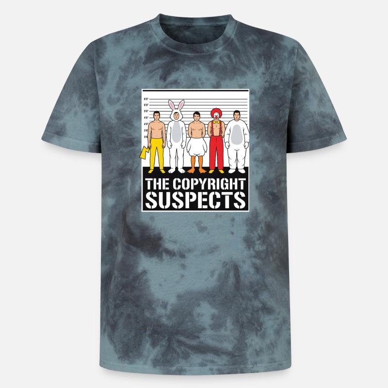 Die Urheberrechtsverdächtigen - Unisex Premium Tie Dye T-Shirt - Schwarz/Blau