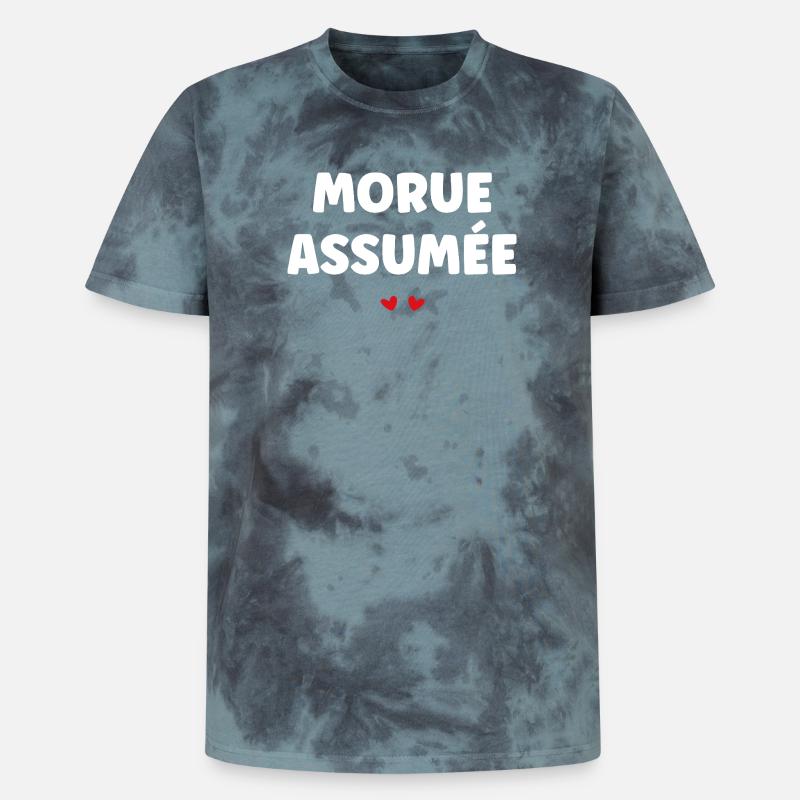 Cod nahm an - Unisex Premium Tie Dye T-Shirt - Schwarz/Blau