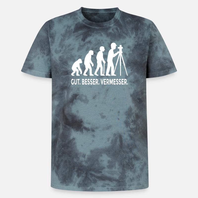 Gut Besser Vermesser Evolution - Unisex Premium Tie Dye T-Shirt - Schwarz/Blau
