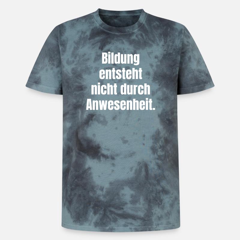 Education is created through activity - Unisex Premium Tie-Dye T-Shirt - Black/Blue