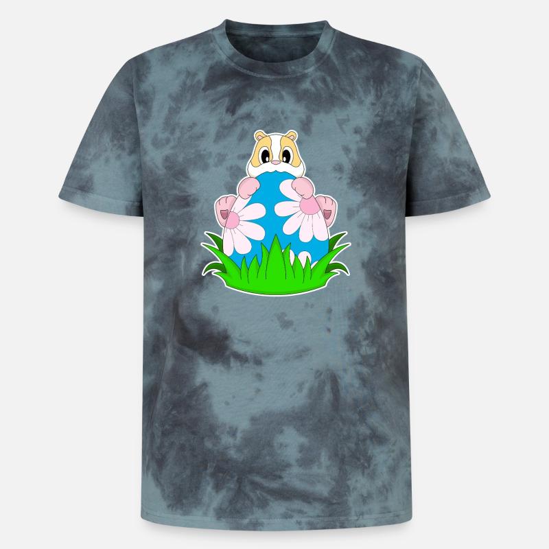 Hamster Easter Easter Egg - Unisex Premium Tie-Dye T-Shirt - Black/Blue