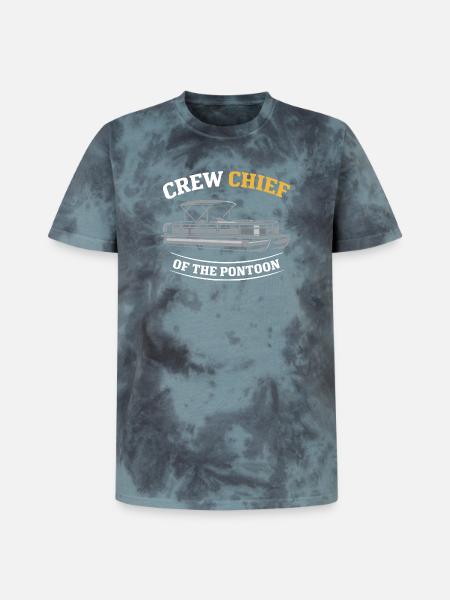 Pontoon Party Pontoon Crew Pontoon Boat - Unisex Premium Tie-Dye T-Shirt - Black/Blue