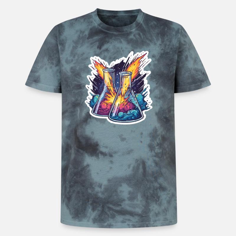 Lab Geek Bildungsquadrantid Meteorstrom-Erlebnis - Unisex Premium Tie Dye T-Shirt - Schwarz/Blau