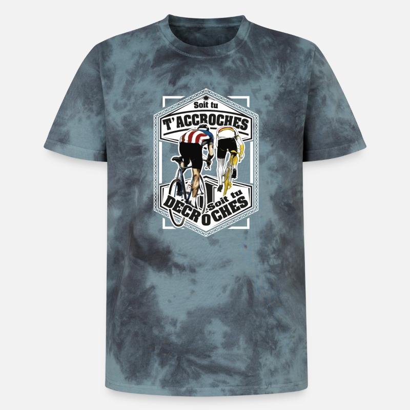 Hooks oder Stalls Cycling - Unisex Premium Tie Dye T-Shirt - Schwarz/Blau