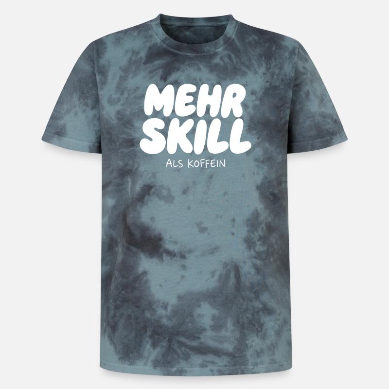 More skill than caffeine - Unisex Premium Tie-Dye T-Shirt - Black/Blue