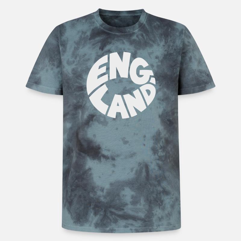 Conception du logo Engand Round - T-shirt tie-dye premium unisexe - noir/bleu