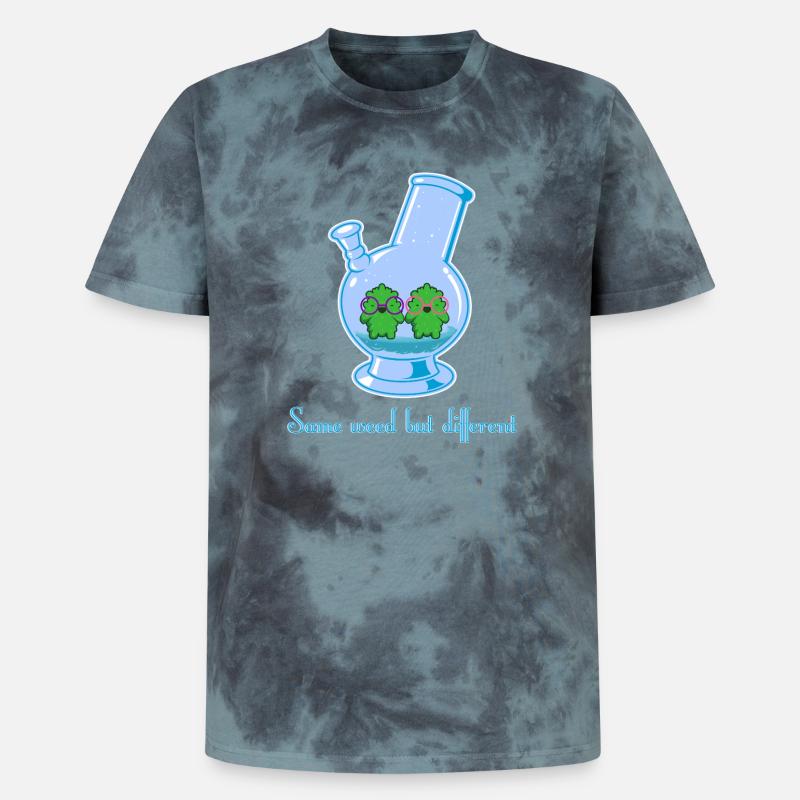 Same weed but different - Unisex Premium Tie-Dye T-Shirt - Black/Blue