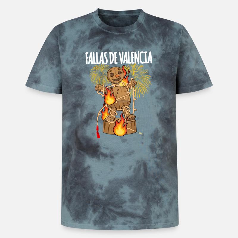 Fallas De Valencia Falla - Unisex Premium Tie Dye T-Shirt - Schwarz/Blau