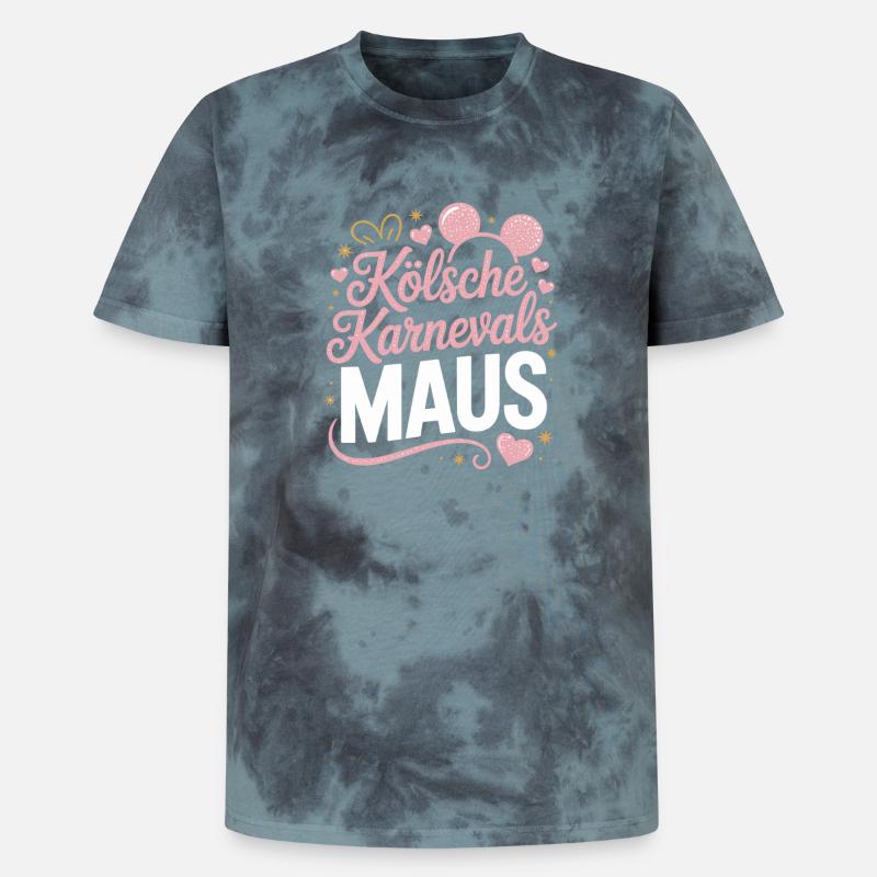 Kölsche Karnevalsmaus Karneval Köln Kölner Maus - Unisex Premium Tie Dye T-Shirt - Schwarz/Blau