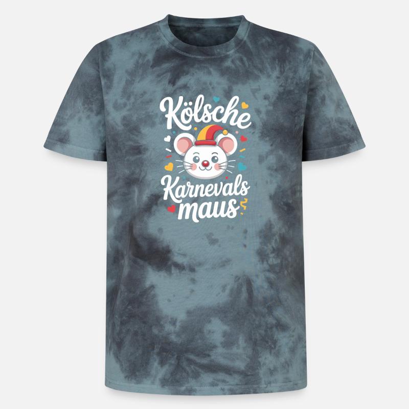 Kölsche Karnevalsmaus Karneval Köln Kölner Maus - Unisex Premium Tie Dye T-Shirt - Schwarz/Blau