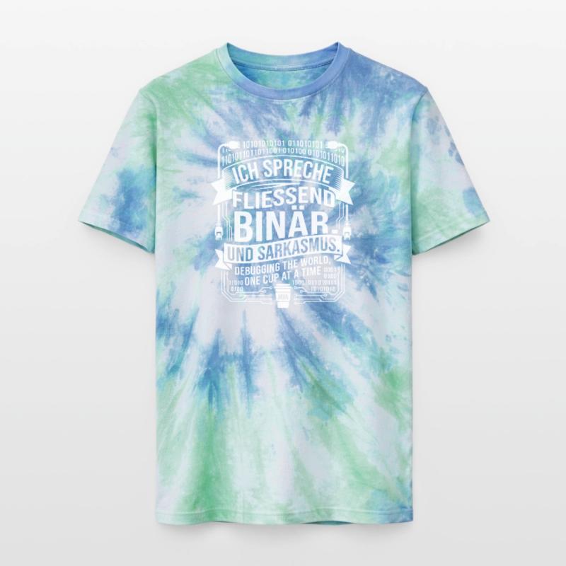 Coding Binary Coffee Sarcasm Unisex Premium Tie-Dye T-Shirt