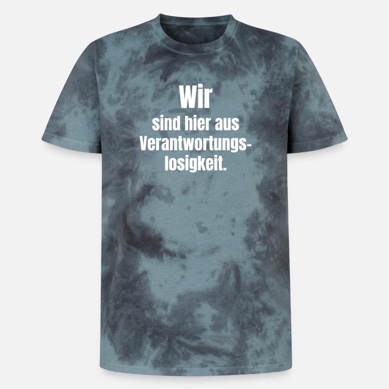 Déclaration sur la chemise d’irresponsabilité - T-shirt tie-dye premium unisexe - noir/bleu