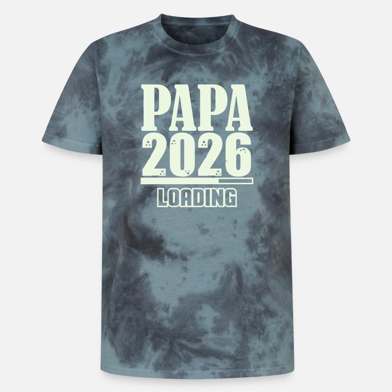 Papa 2026 Loading - Unisex Premium Tie-Dye T-Shirt - Black/Blue