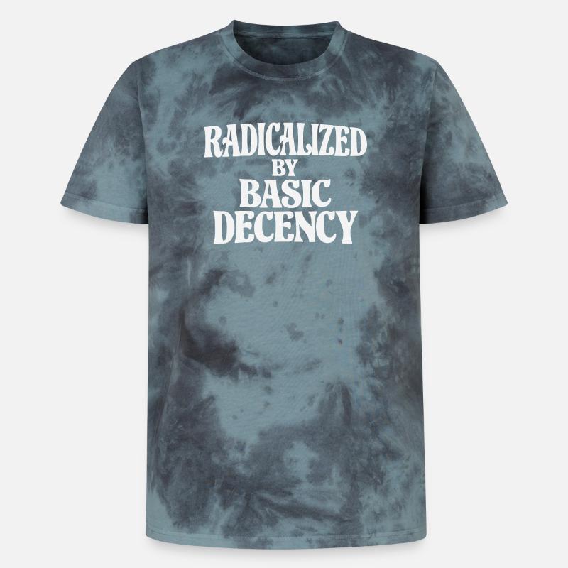 Radicalized by Basic Decency - Unisex Premium Tie-Dye T-Shirt - Black/Blue