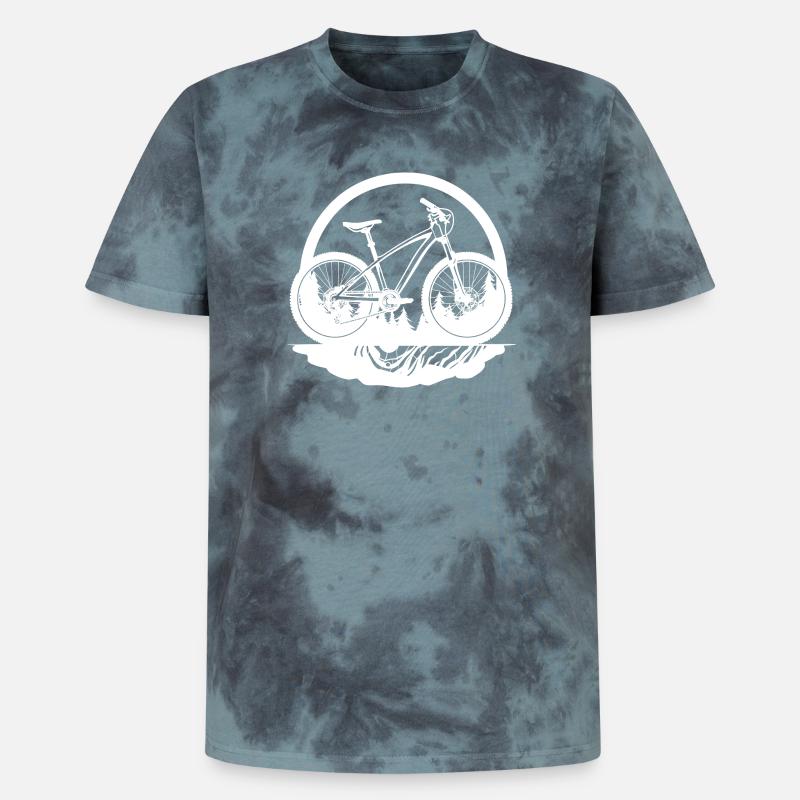 Mountainbiken - Unisex Premium Tie Dye T-Shirt - Schwarz/Blau