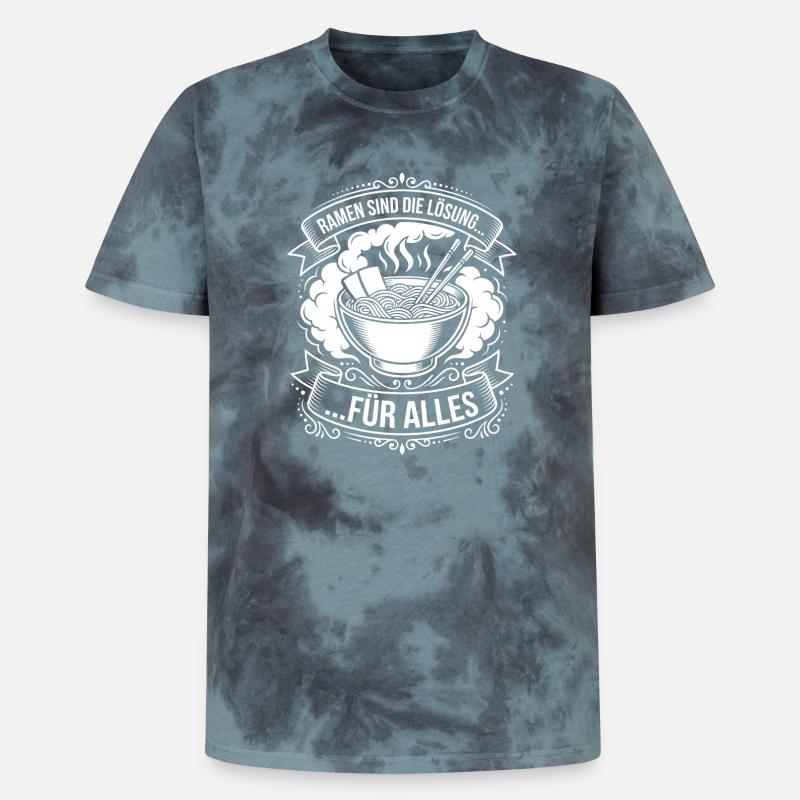 Ramen is the solution - Unisex Premium Tie-Dye T-Shirt - Black/Blue