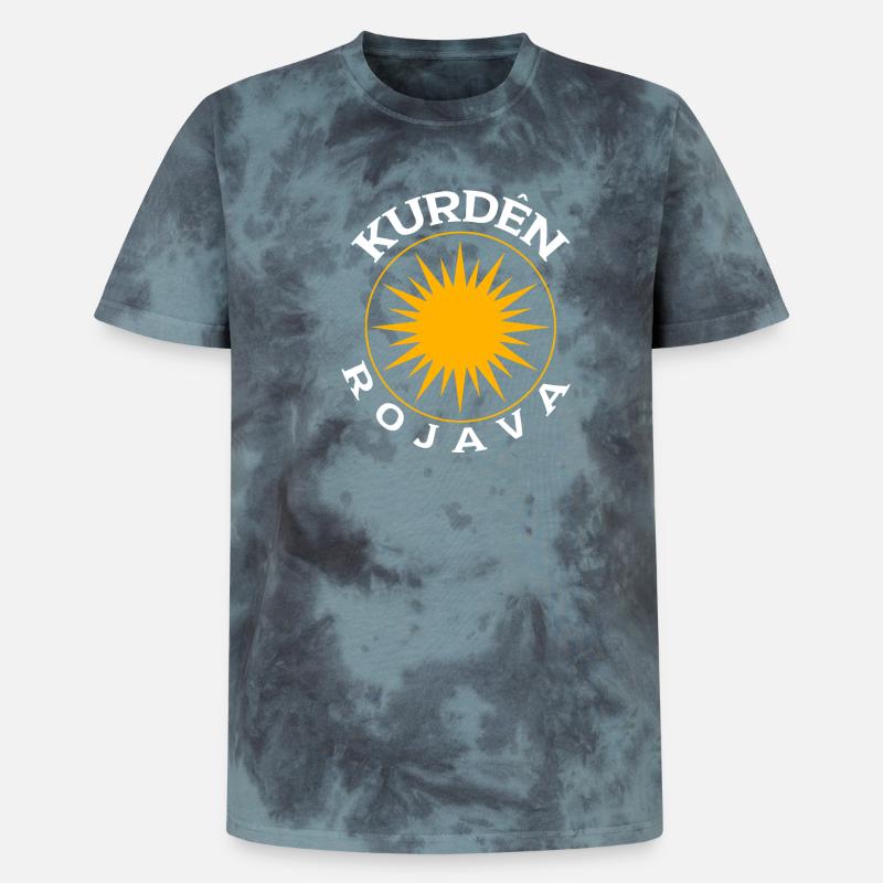 Kurden Rojava - Unisex Premium Tie Dye T-Shirt - Schwarz/Blau