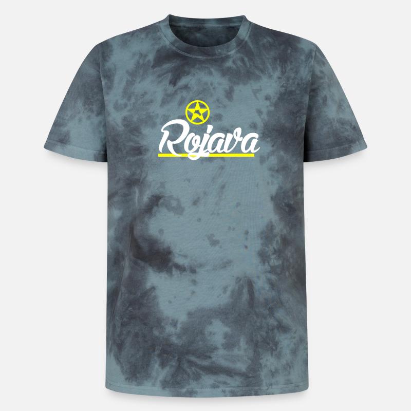 Rojava kurd - Unisex Premium Tie-Dye T-Shirt - Black/Blue