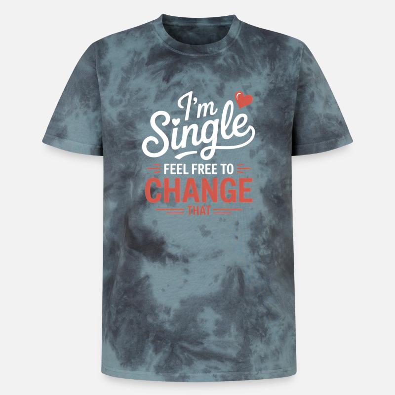 Single Sprüche Singles Lustiges Single Geschenk - Unisex Premium Tie Dye T-Shirt - Schwarz/Blau