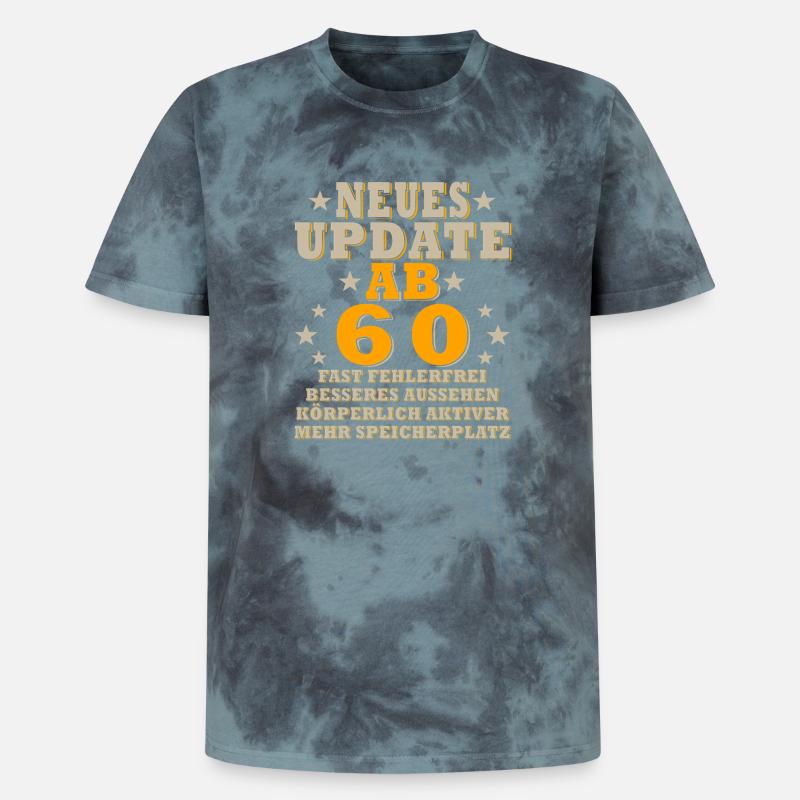 Neues Update ab 60 – Optimierte Optik - Unisex Premium Tie Dye T-Shirt - Schwarz/Blau