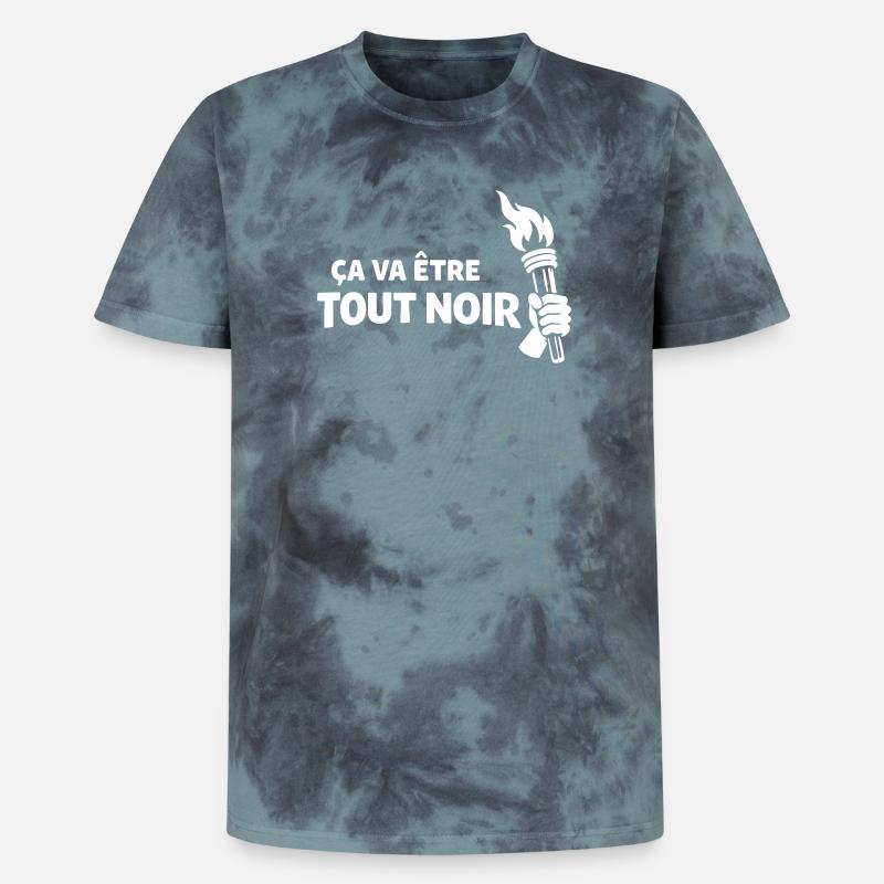 Es wird ganz schwarz sein - Unisex Premium Tie Dye T-Shirt - Schwarz/Blau