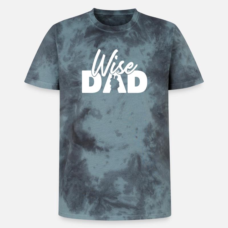 Wise Dad Silhouette Vaterschaft Elternschaft - Unisex Premium Tie Dye T-Shirt - Schwarz/Blau