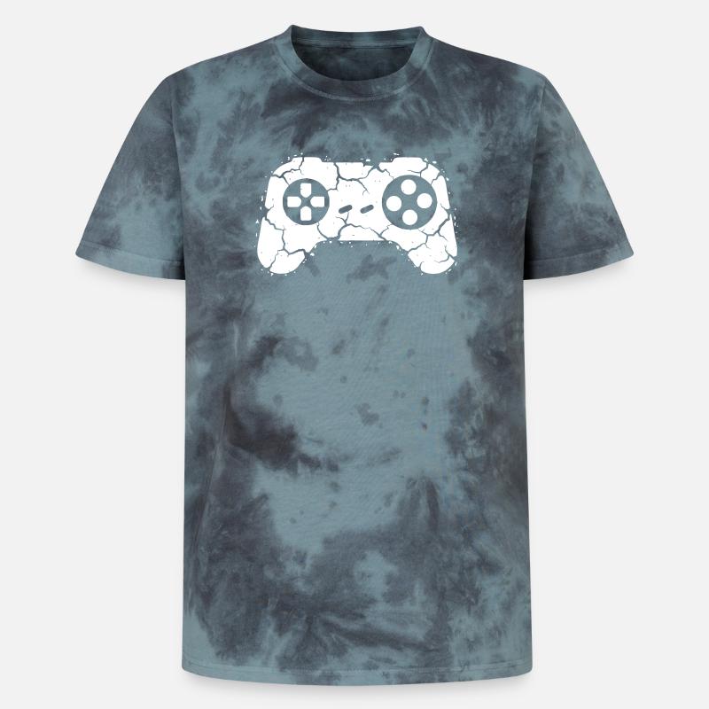 Controller Risse Rage Quit - Unisex Premium Tie Dye T-Shirt - Schwarz/Blau